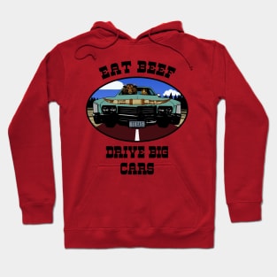 Eat Beef Drive Big Cars Funny Texas Cow (Blk Type) Hoodie